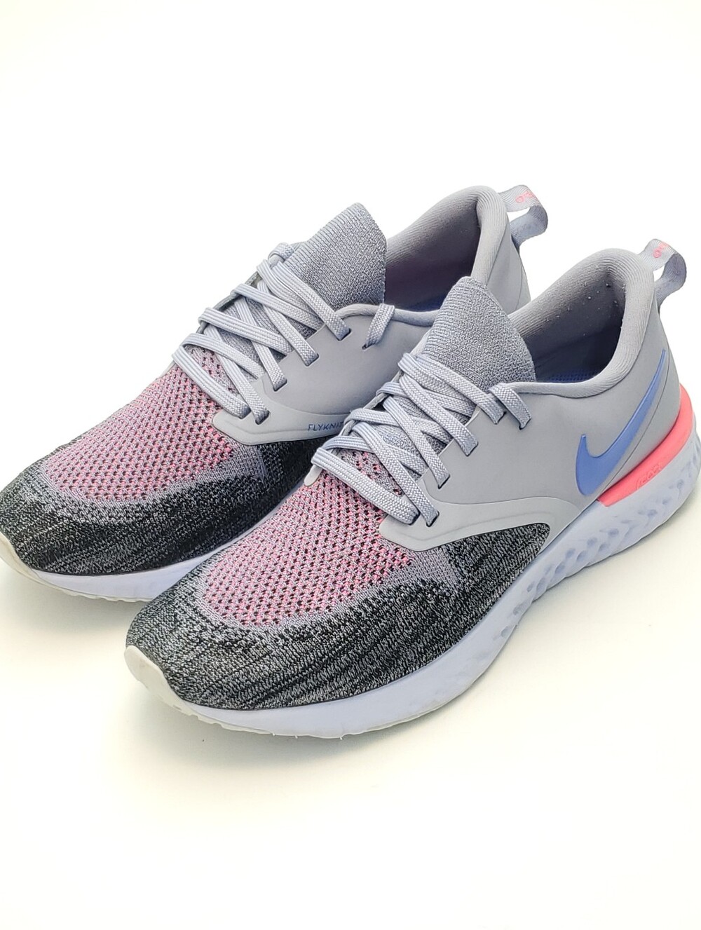 Nike Odyssey React Flyknit 2 Running Shoes Lavender Gray Pink Athletic Womens 10